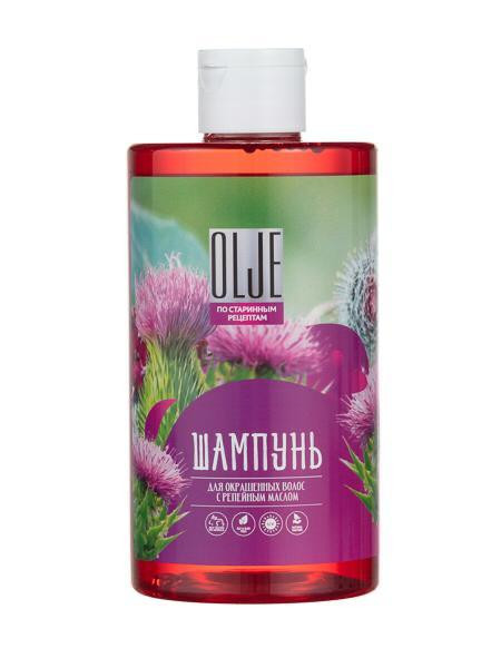 OLJE Натуральный шампунь для окрашенных волос с репейным маслом для поврежденных волос 450 мл в Липецке